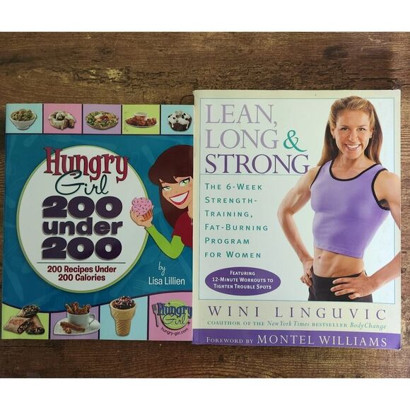 Hungry Girl 200 Under 200 Recipe Cook Book & Lean, Long & Strong Soft Cover - Picture 1 of 10